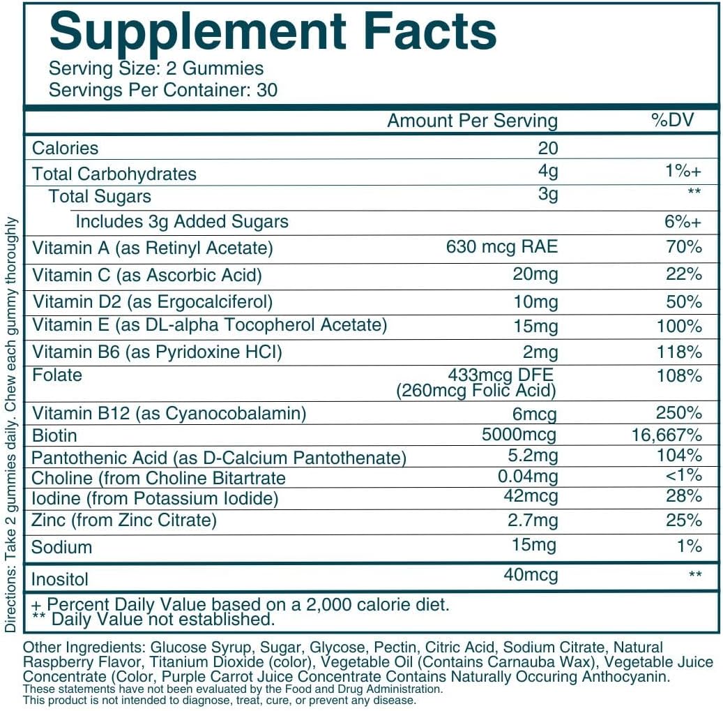WEEM Hair Skin and Nails Gummies - Supports Healthy Hair - Vegan biotin Vitamins for Women & Men Supports Faster Hair Growth, Stronger Nails, Healthy Skin, Extra Strength